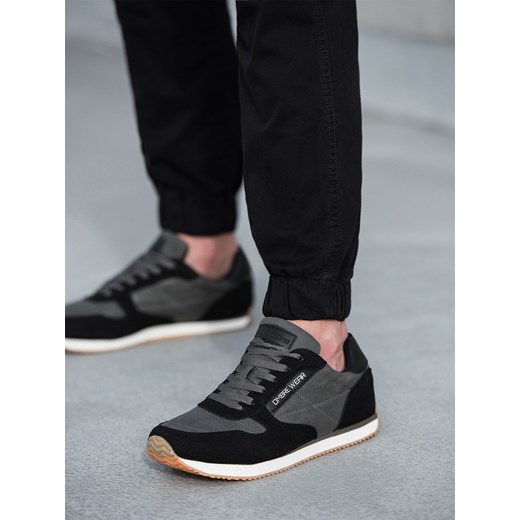 Buty męskie sneakersy T310 - czarne ze sklepu ombre w kategorii Buty sportowe męskie - zdjęcie 142722765