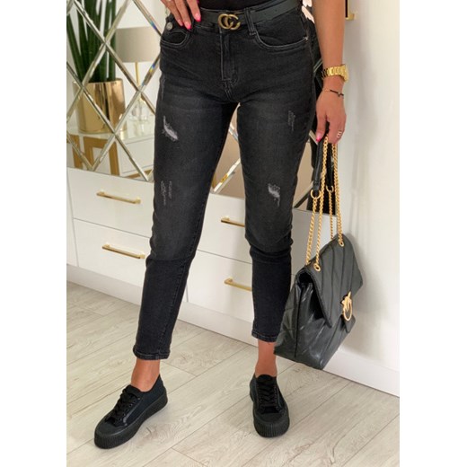 Spodnie jeansowe czarne R-5160 Fason M Sklep Fason