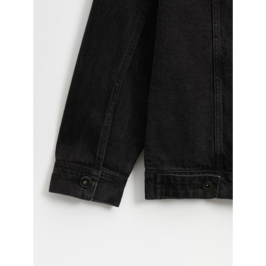 Kurtka jeansowa oversize z efektem sprania czarna - Czarny House L/X House