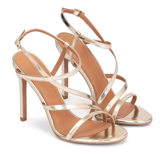 Złote sandały damskie na smukłej szpilce Kazar 37 Kazar okazja