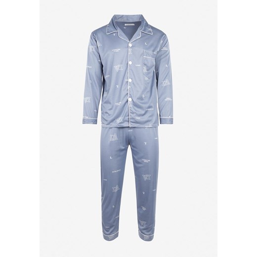 Niebieska 2-częściowa Piżama Naanti 2XL Born2be Odzież