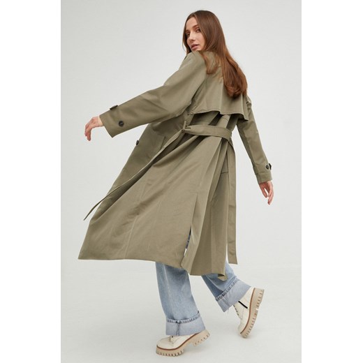 Answear Lab trencz damski kolor zielony przejściowa Answear Lab L ANSWEAR.com