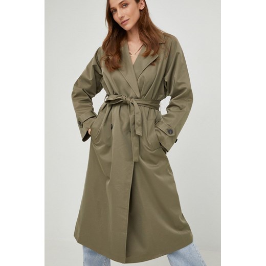 Answear Lab trencz damski kolor zielony przejściowa Answear Lab S ANSWEAR.com