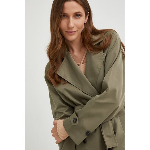 Answear Lab trencz damski kolor zielony przejściowa Answear Lab L ANSWEAR.com