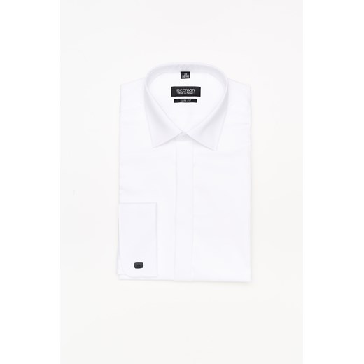 Biała koszula na spinki Recman Saverne 3093 slim fit Recman 176/182/38 Eye For Fashion