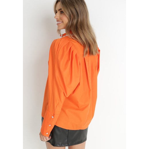 Koszula damska Born2be pomarańczowy z długim rękawem 