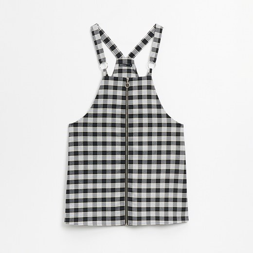 Sukienka ogrodniczka w czarną kratę - Wielobarwny House L House