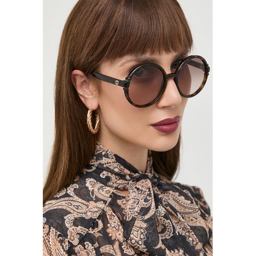 Gucci okulary przeciwsłoneczne damskie kolor brązowy Gucci 58 ANSWEAR.com