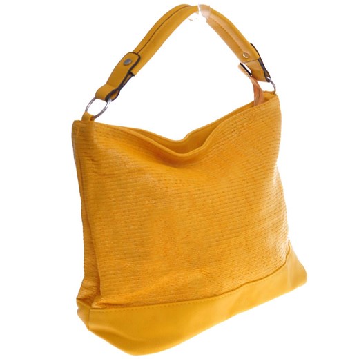 Żółta torebka damska Shoper Bag /H2-K42 TB307 S199/ Pantofelek24 Duża ( mieszcząca A4) promocyjna cena Pantofelek24.pl Jacek Włodarczyk