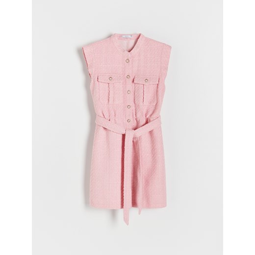 Reserved - Sukienka ze strukturalnej tkaniny - Różowy Reserved M Reserved