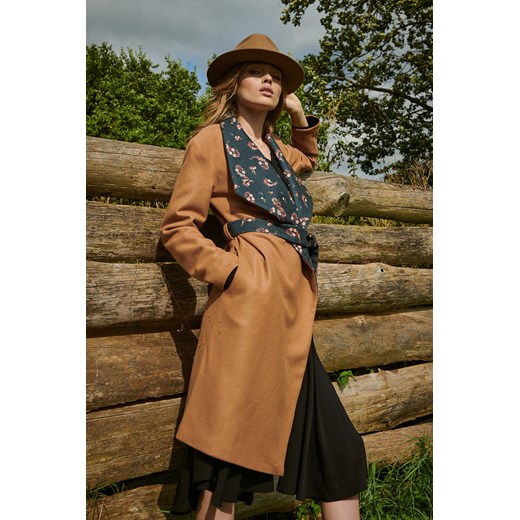 Klasyczny płaszcz z wiązaniem Nomad, S Naoko L NAOKO