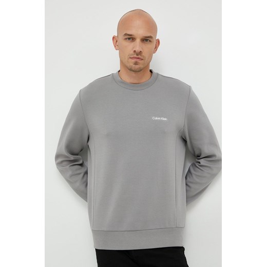 Calvin Klein bluza męska kolor szary z nadrukiem Calvin Klein L ANSWEAR.com