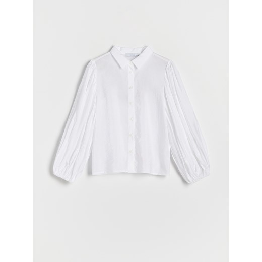 Reserved - Koszula z dekoracyjnymi rękawami - Biały Reserved 140 Reserved