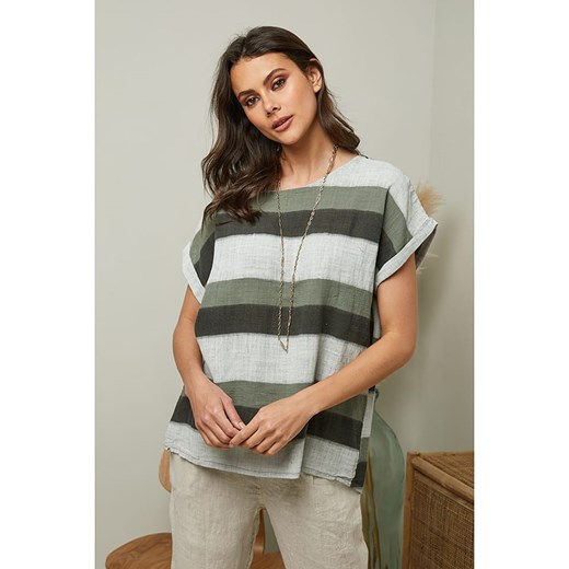 Koszulka "Epicea" w kolorze oliwkowym Fleur De Lin M wyprzedaż Limango Polska