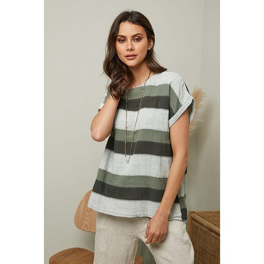 Koszulka "Epicea" w kolorze oliwkowym Fleur De Lin M promocyjna cena Limango Polska