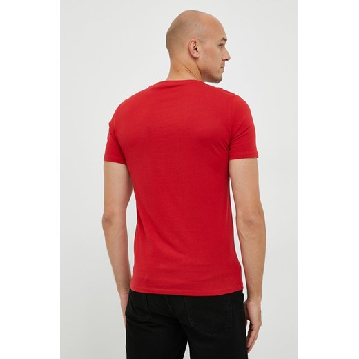 Guess t-shirt bawełniany kolor czerwony z nadrukiem Guess L ANSWEAR.com