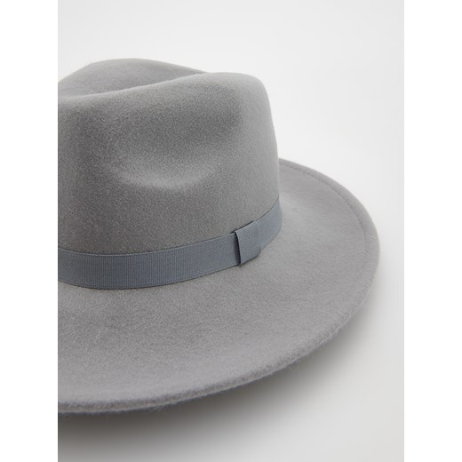 Reserved - Wełniany kapelusz fedora - Szary Reserved S Reserved
