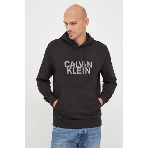 Calvin Klein bluza męska kolor czarny z kapturem gładka ze sklepu ANSWEAR.com w kategorii Bluzy męskie - zdjęcie 142921537
