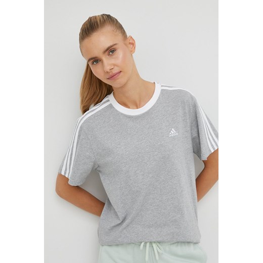 adidas t-shirt bawełniany kolor szary S ANSWEAR.com