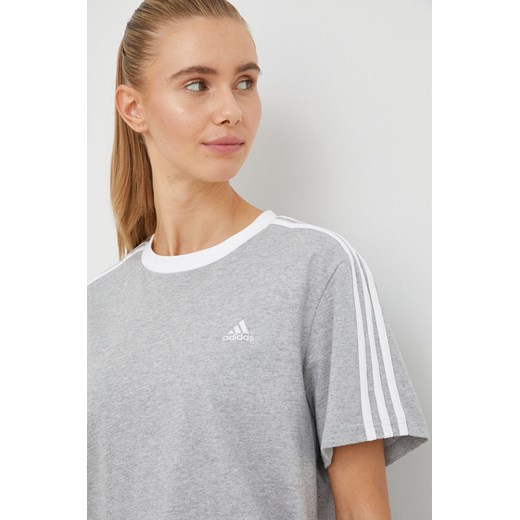 adidas t-shirt bawełniany kolor szary L ANSWEAR.com