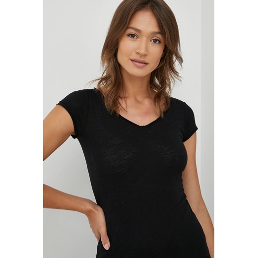 Sisley t-shirt damski kolor czarny ze sklepu ANSWEAR.com w kategorii Bluzki damskie - zdjęcie 142989267