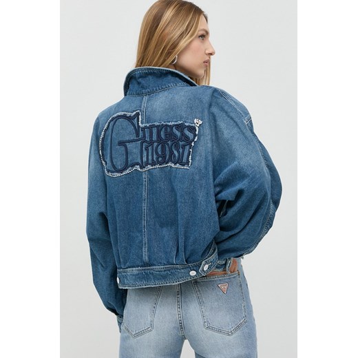 Guess kurtka jeansowa damska przejściowa oversize Guess M ANSWEAR.com
