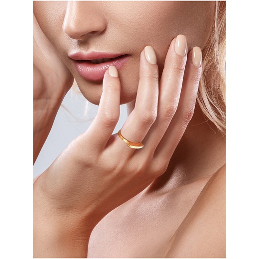 Srebrny pozłacany minimalistyczny szczotkowany pierścionek Irbis.style 18 irbis.style