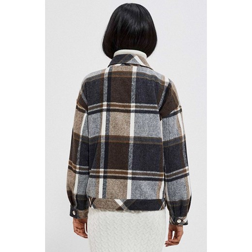 Koszulowa kurtka 3917, Kolor brązowy-wzór, Rozmiar XS, Moodo L Primodo