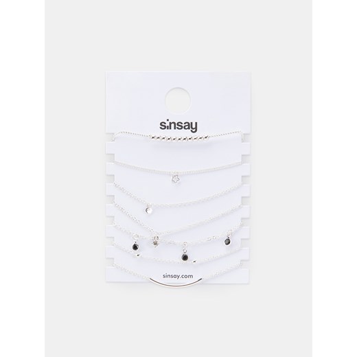 Sinsay - Bransoletki 7 pack - Srebrny Sinsay Jeden rozmiar Sinsay