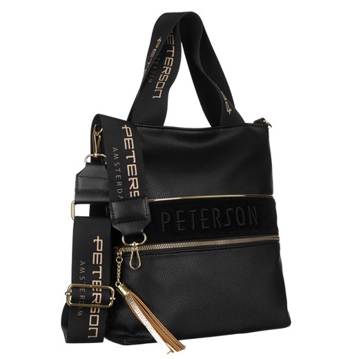 Shopper damski z szerokim, logowanym paskiem — Peterson Peterson uniwersalny rovicky.eu