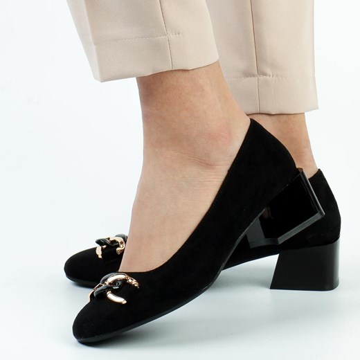 Czarne zamszowe czółenka damskie SERGIO LEONE PB121 MIC Suzana.pl 37 wyprzedaż suzana.pl