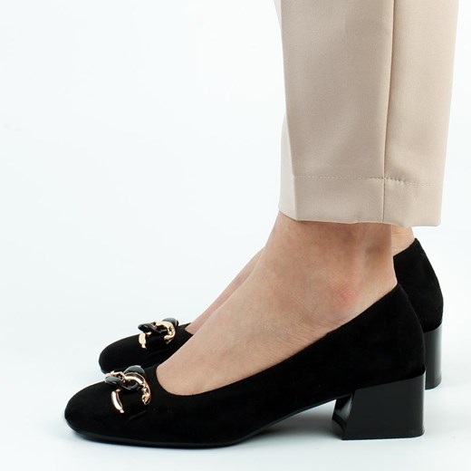 Czarne zamszowe czółenka damskie SERGIO LEONE PB121 MIC Suzana.pl 38 promocja suzana.pl