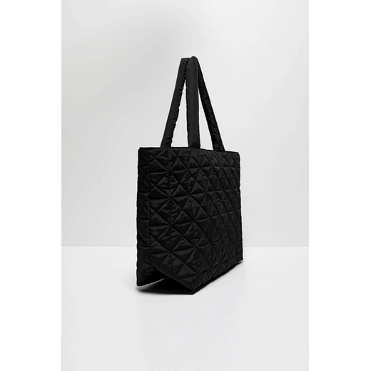 Pikowana torba materiałowa czarna ze sklepu Moodo.pl w kategorii Torby materiałowe - zdjęcie 143223265