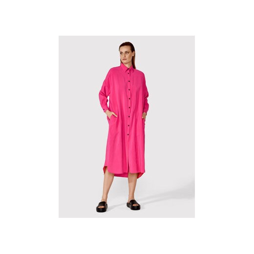 Simple Sukienka koszulowa SUD068 Różowy Relaxed Fit Simple 38_40 okazja Modivo_marki_wlasne