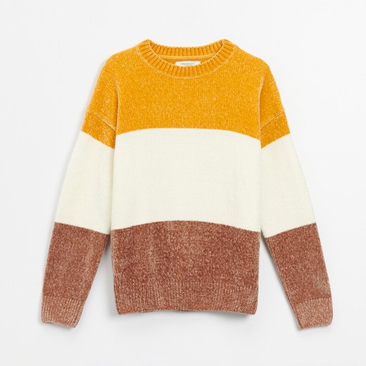 Szenilowy sweter w paski Basic - Paski House XS House