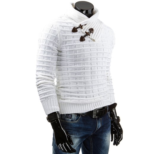 Sweter (wx0485) - Biały dstreet bialy akryl