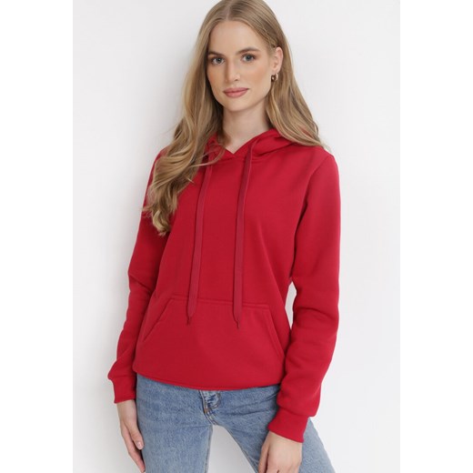 Czerwona Bluza z Kapturem Kasseia ze sklepu Born2be Odzież w kategorii Bluzy damskie - zdjęcie 143242876