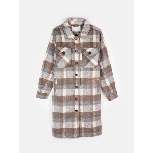 GATE Długi płaszcz w kratę XS Gate L wyprzedaż gateshop