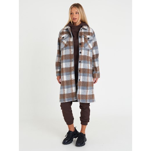 GATE Długi płaszcz w kratę XS Gate M wyprzedaż gateshop