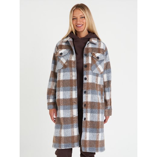 GATE Długi płaszcz w kratę XS Gate L wyprzedaż gateshop
