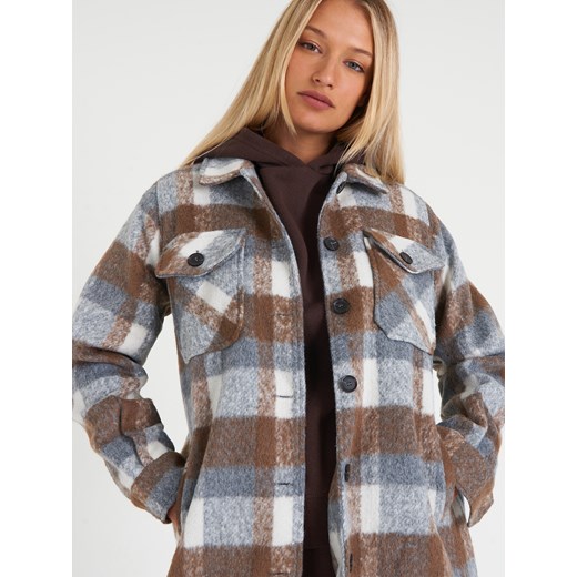 GATE Długi płaszcz w kratę XS Gate L promocyjna cena gateshop