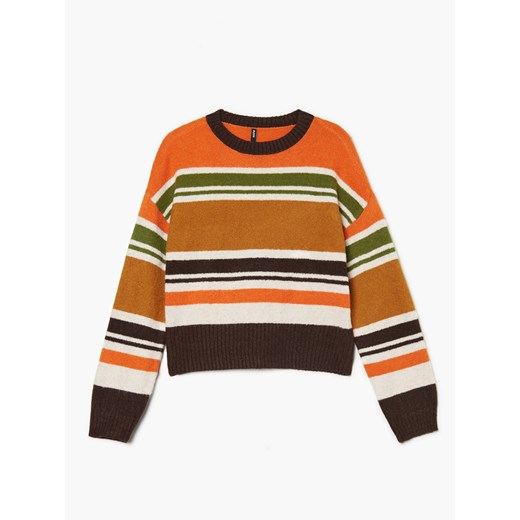 Cropp - Sweter w kolorowe paski oversize - Wielobarwny Cropp L Cropp