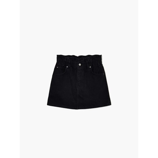 Cropp - Jeansowa czarna spódnica paperbag - czarny ze sklepu Cropp w kategorii Spódnice - zdjęcie 143322785