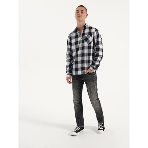Jeansy slim fit z niskim stanem szare vintage - Szary House 33/32 House