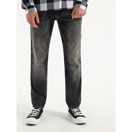 Jeansy slim fit z niskim stanem szare vintage - Szary House 30/34 House