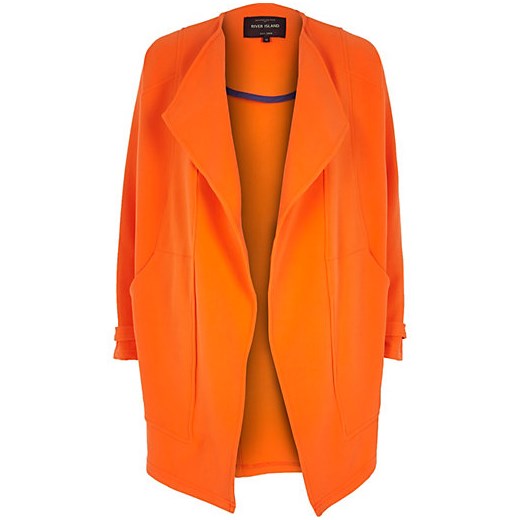 Orange relaxed waterfall coat river-island pomaranczowy płaszcz