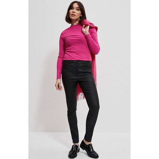 Woskowane spodnie typu rurki czarne 3906, Kolor czarny, Rozmiar XS, Moodo XL Primodo