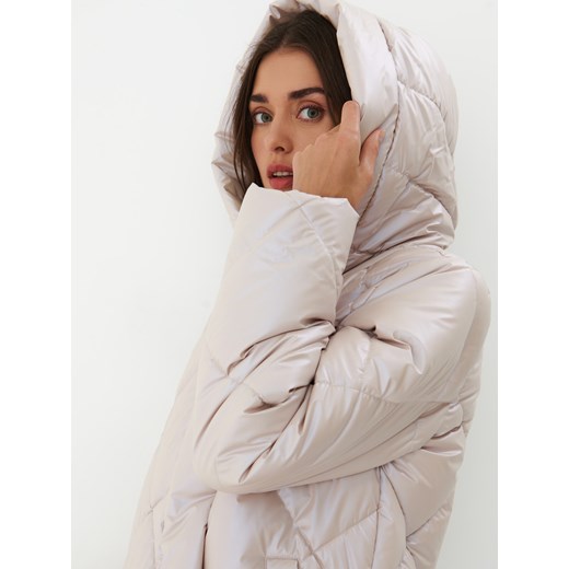 Mohito - Długa kurtka z kapturem - Kremowy Mohito 36 Mohito