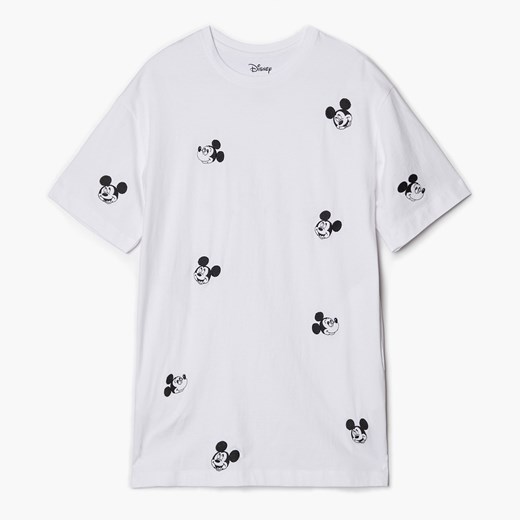 Cropp - T-shirtowa sukienka Mickey Mouse - Biały Cropp M promocja Cropp