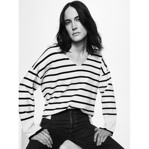 Mango Sweter Tortugav 37033844 Beżowy Oversize Mango L MODIVO